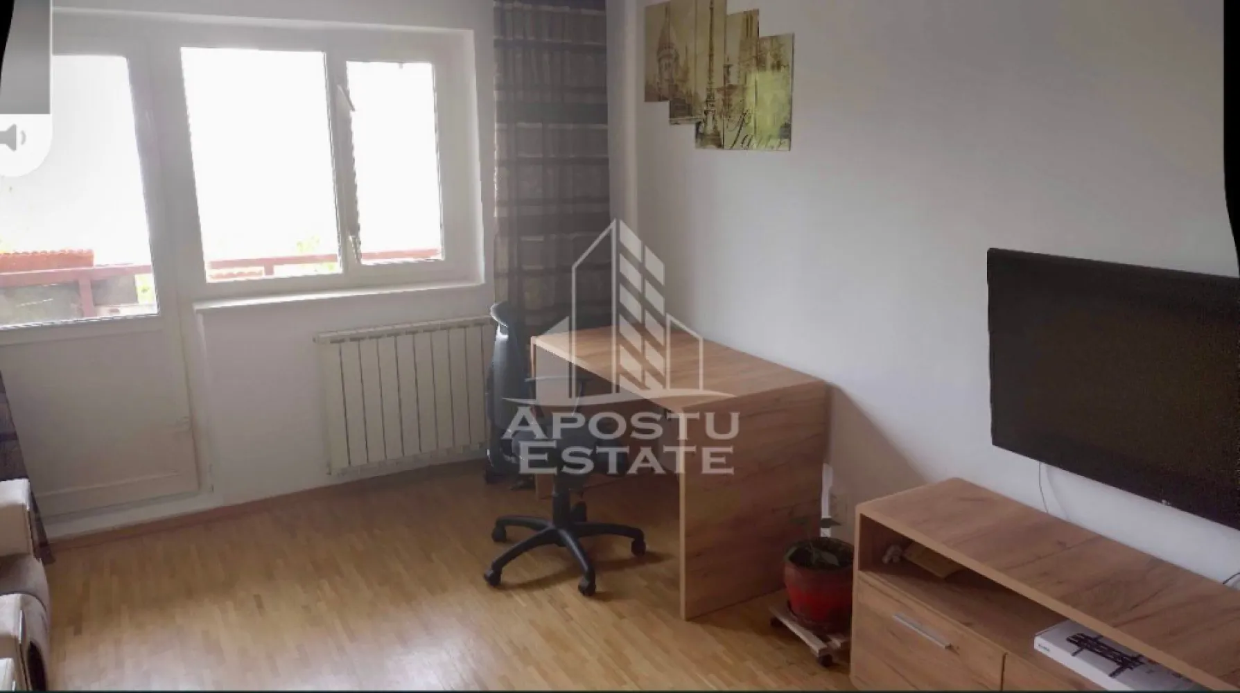 Apartament cu 3 camere , de inchiriat, Zona Bucovina , Timisoara - Agentia imobiliara APOSTU ESTATE va propune spre inchiriere un apartament cu 3 camere, spatios si luminos, situat in zona Bucovina , o zona linistita si bine pozitionata din Timisoara, potrivit pentru cupluri,familii, sau studenti care isi doresc o locuinta unde sa se simta confortabil si cu acces facil catre scoli, statii de autobuz, supermarketuri , magazine de zona, parcuri.

Suprafata utila: 75 mp
Compartimentare eficienta:
-Hol de acces generos
-Bucatarie complet mobilata si utilata, cu loc de luat masa
-Living luminos si spatios
-Dormitor mobilat si utilat
-Dormitor secundar mobilat cu canapea 
-Baie prevazuta cu cada
-Baie de servici 

Confort si facilitati:
-Incalzirea apartamentului: centrala proprie 
-Apartamentul este complet mobilat si utilat de către proprietar 

Localizare:
-Timis,Timisoara, zona Bucovina – acces facil spre magazine, supermarketul Lidl, scoli, parcuri si mijloace de transport in comun.

Ideal pentru:
-Familii
-Cupluri
-Studenti

Pret chirie lunara:420 euro 
Programeaza o vizionare pentru a-ti putea imagina viitorul aici!
ID intern: CP3093960