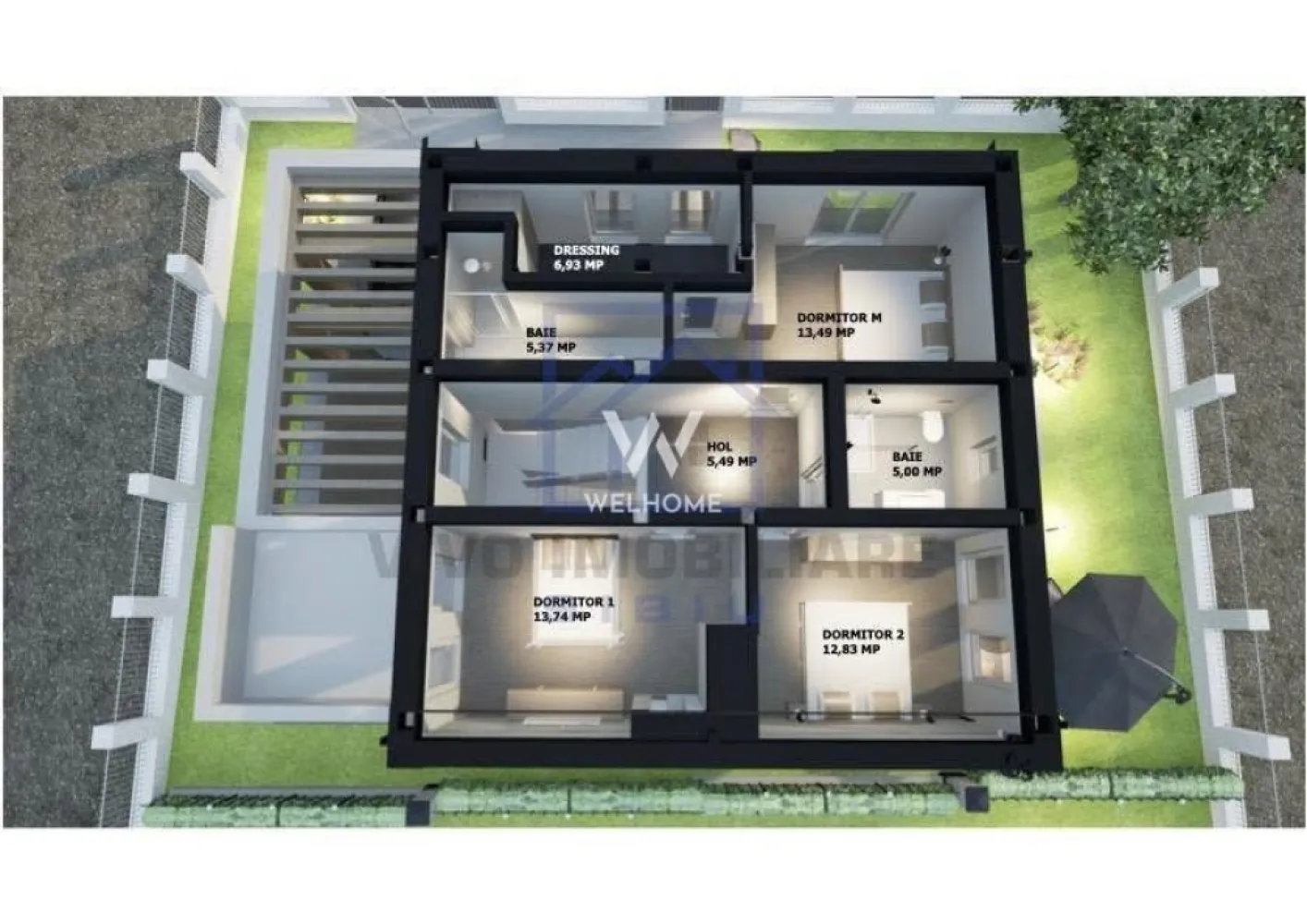Casă single modernă, eficientă energetic și curte generoasă - Vă prezentăm o casă single cu arhitectură modernă, concepută pentru confort și eficiență, situată într-o zonă liniștită, ideală pentru un stil de viață echilibrat. Proprietatea are o suprafață utilă de 130 mp, este amplasată pe un teren de 360 mp, beneficiind de o curte liberă de aproximativ 180 mp, perfectă pentru relaxare, grădină sau spațiu de joacă. Locuința este dispusă pe regim de înălțime P+1 și este compartimentată astfel: Parter: -living generos cu zonă de dining -bucătărie separată -baie -spațiu de depozitare Etaj: -3 dormitoare, dintre care dormitorul matrimonial dispune de baie proprie și dressing -2 băi (una aferentă dormitorului matrimonial) -hol Dotări și avantaje: -încălzire în pardoseală -pompă de căldură -ferestre cu 3 foi de sticlă -placă de beton peste etaj -pod pentru depozitare Imobilul este racordat la toate utilitățile: apă, canalizare și curent electric. Predare: la alb la interior (cu posibilitate de predare „la cheie”) Termen estimativ: sfârșitul anului Preț: 210.000 € + TVA Telefon: 0743030351 O locuință modernă, bine gândită, ideală pentru o familie care caută spațiu, confort și eficiență energetică. }}