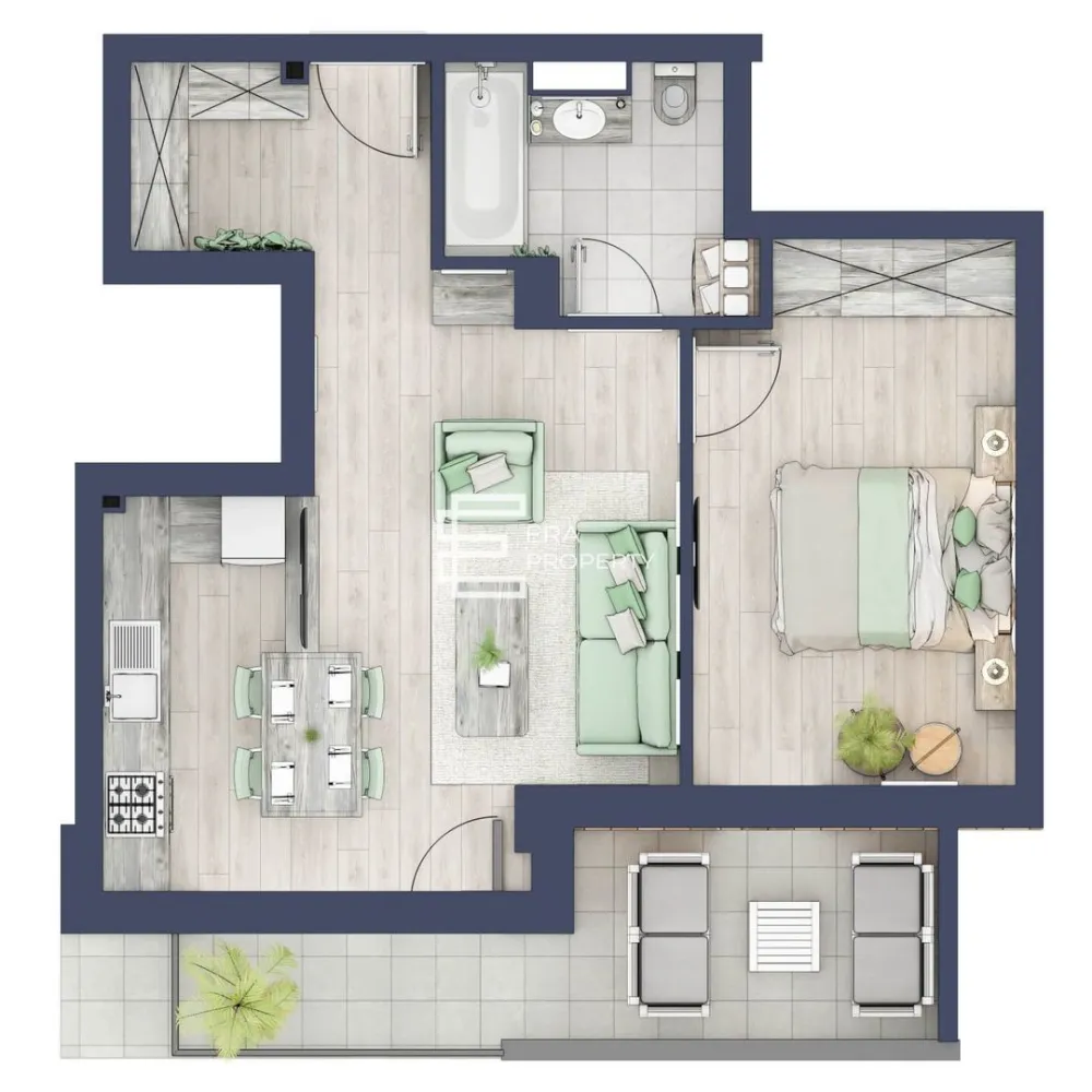 Apartament cu 2 camere, rulouri electrice, încălzire pardoseală, Sibiu