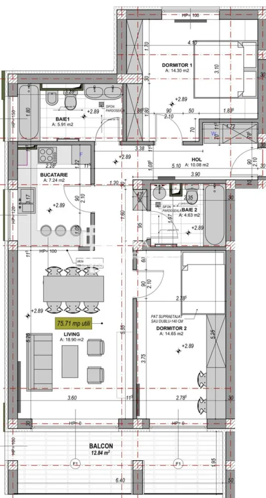 Apartament 3 camere, 76 mp, zona Industriala Vest