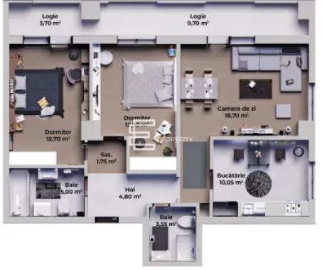 Apartament 3 camere, bloc nou, intabulat, Calea Surii Mici-Sibiu