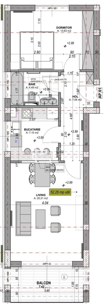 Apartament 2 camere la cheie,intabulat, logie 7,42 mp | DaVinci Homes
