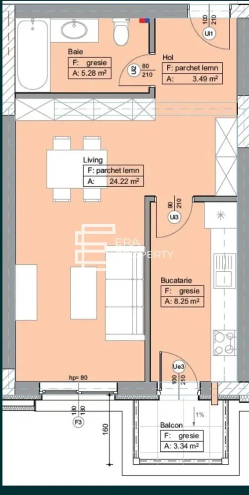Apartament studio 40 mp, zona Brana Selimbar