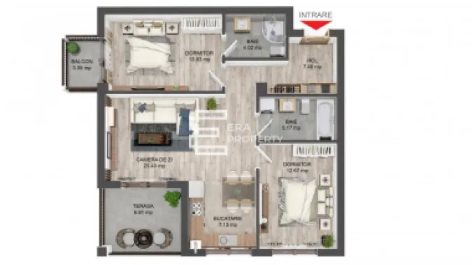 Apartament 3 camere, 71 mp, boxa - intabulat-Selimbar