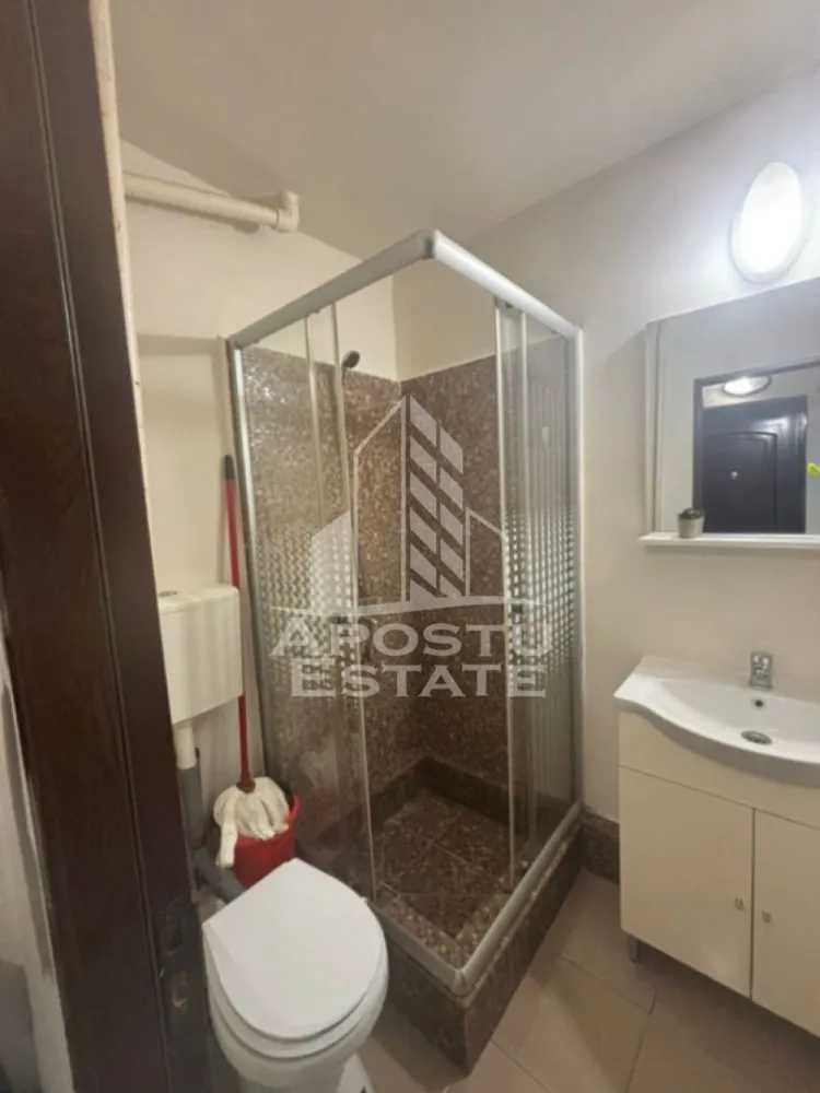 Apartament cu 1 cameră , de închiriat , Zona Aradului , Timișoara - Agentia imobiliara APOSTU ESTATE va propune spre inchiriere un apartament cu 1 cameră , spatios si luminos, situat in zona Aradului , o zona linistita si bine pozitionata din Timisoara, potrivit pentru cupluri,familii, sau studenti care isi doresc o locuinta unde sa se simta confortabil si cu acces facil catre scoli, statii de autobuz, supermarketuri , magazine de zona, parcuri.

Suprafata utila: 25 mp
Compartimentare eficienta:
-Bucatarie complet mobilata si utilata
-Dormitor mobilat si utilat
-Baie prevazuta cu duș 

Confort si facilitati:
-Incalzirea apartamentului: colterm
-Apartamentul este complet mobilat si utilat de către proprietar 
Localizare:
-Timis,Timisoara, zona Aradului – acces facil spre magazine, supermarketul Profi , Lidl, Piata Verde , , facultatea de medicină veterinară - agronomie, scoli, parcuri si mijloace de transport in comun.
Ideal pentru:
-Familii
-Cupluri
-Studenti
Pret chirie lunara: 320 euro ( usor negociabil) 
Programeaza o vizionare pentru a-ti putea imagina viitorul aici!
ID intern: CP3111691