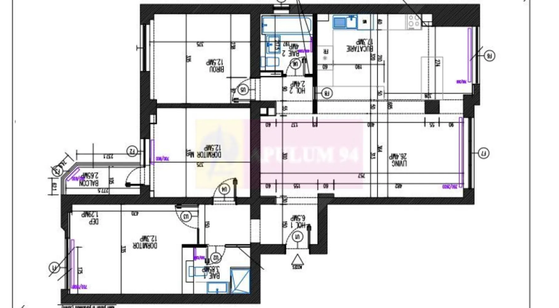 Apartament4 camere pe bd 13Septembrie stradal-Marriott, gresie VERSACE