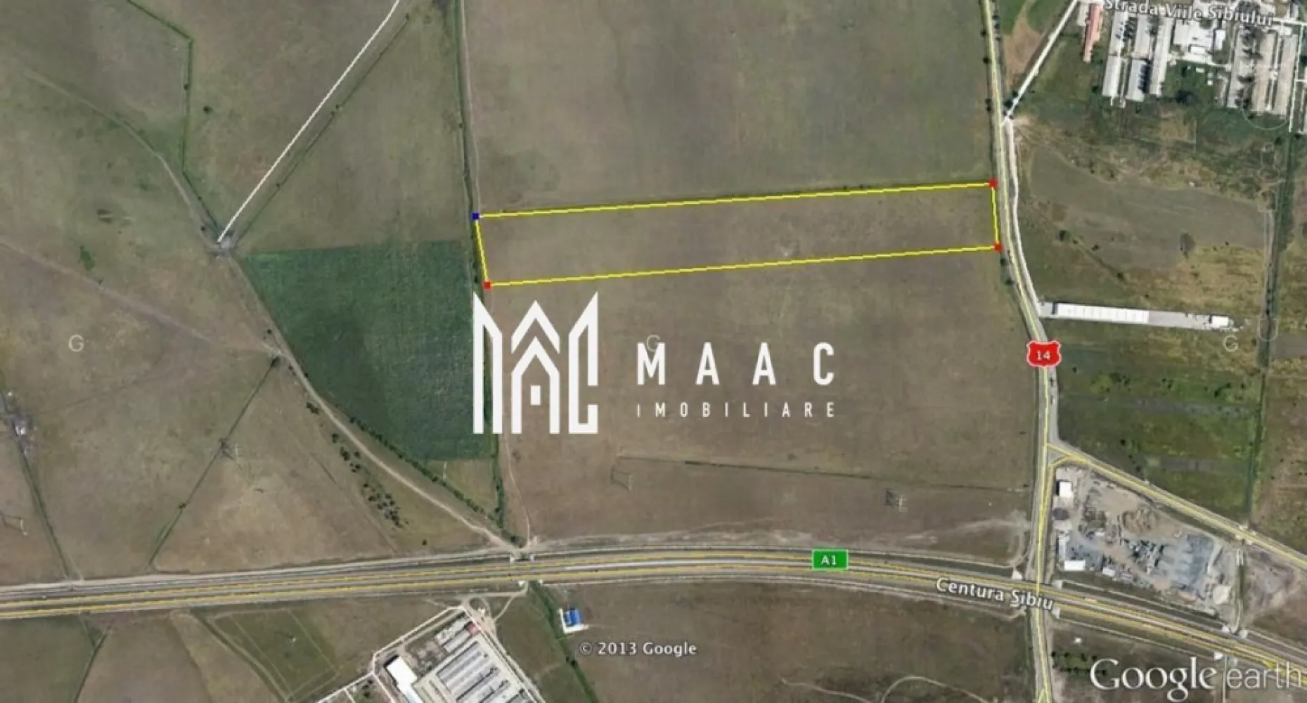 Teren | 19.100MP | Intravilan | Sibiu - MAAC Imobiliare vă propune spre achiziție o proprietate cu un potențial de dezvoltare, situată într-una dintre cele mai dinamice zone industriale și comerciale ale Sibiului. Având o vizibilitate maximă la drumul național și un acces facil la infrastructura de transport majoră, acest teren reprezintă locația optimă pentru proiecte de anvergură. LOCALIZARE ȘI ACCESIBILITATE Proprietatea beneficiază de o poziționare strategică, fiind situată la intersecția principalelor fluxuri logistice: Deschidere directă la DN : Front stradal de 53 ml. Proximitate Autostradă: Situat la doar 170 m de ieșirea de pe autostrada (Nodul rutier al centurii Sibiului). SPECIFICAȚII TEHNICE ȘI URBANISM Terenul dispune de o configurație versatilă și de o documentație juridică completă: Suprafață totală: 19.100 mp. Geometrie: Teren plat, fără construcții existente sau vegetație forestieră. Dimensiuni: Front de 53 ml și o adâncime de 374 ml. Statut Juridic: Cadastru și intabulare efectuate. Regim Urbanistic: PUG, PUZ și PUD aprobate. Utilități: Acces la rețeaua de gaze naturale și drum de acces asigurat. POTENȚIAL DE DEZVOLTARE Datorită caracteristicilor tehnice și a amplasamentului de top, terenul este pretabil pentru o gamă largă de destinații: Logistic și Industrial: Centre de depozitare, parcuri logistice sau unități de producție. Comercial: Showroom-uri, hypermarketuri sau parcuri de retail. Servicii: Sedii administrative, baze de transport sau centre de distribuție. Pentru informații suplimentare și programarea unei vizionări, vă stăm la dispoziție, vă rugăm să ne contactați specificând ID: CP2730558 MAAC Imobiliare – Expertiză și profesionalism în tranzacții imobiliare. }}