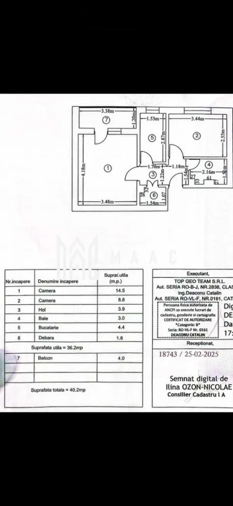 Apartament 2 camere | Etaj 1 | 40.2mp |