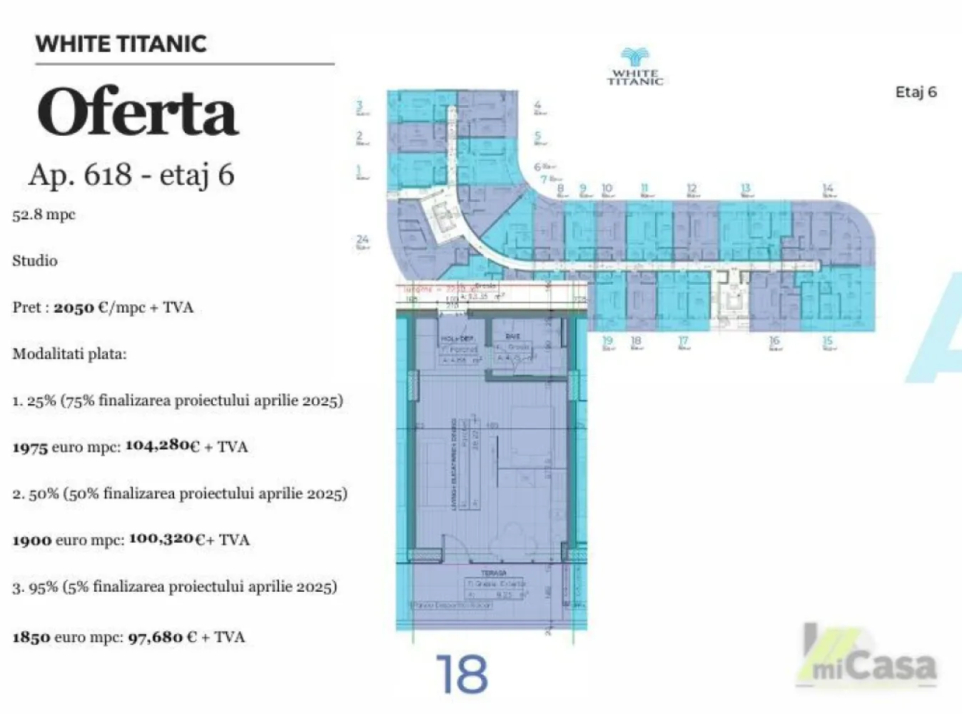Apartament 1 Camera - Complex Rezidențial WHITE TITANIC - Mamaia
