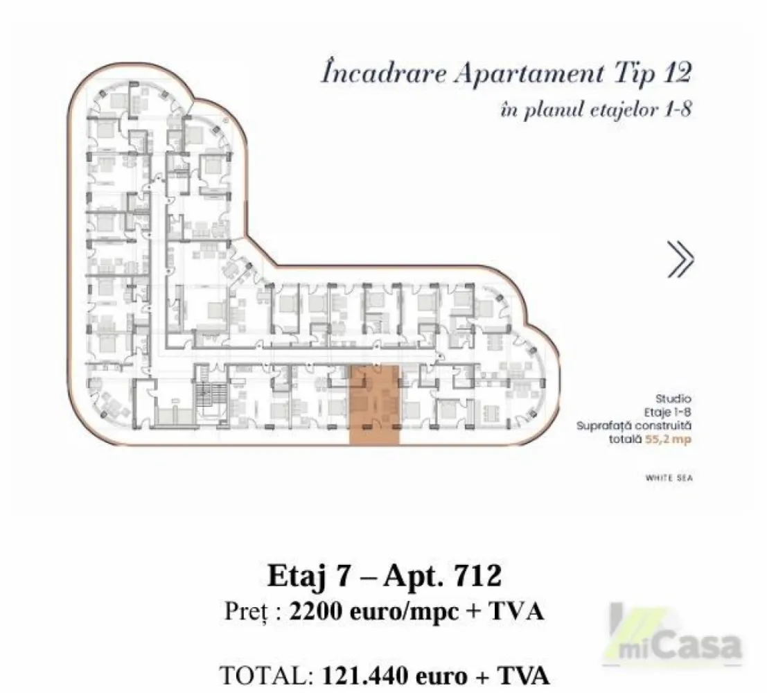 Apartament 1 Camera - Complex Rezidențial WHITE SEA - Mamaia