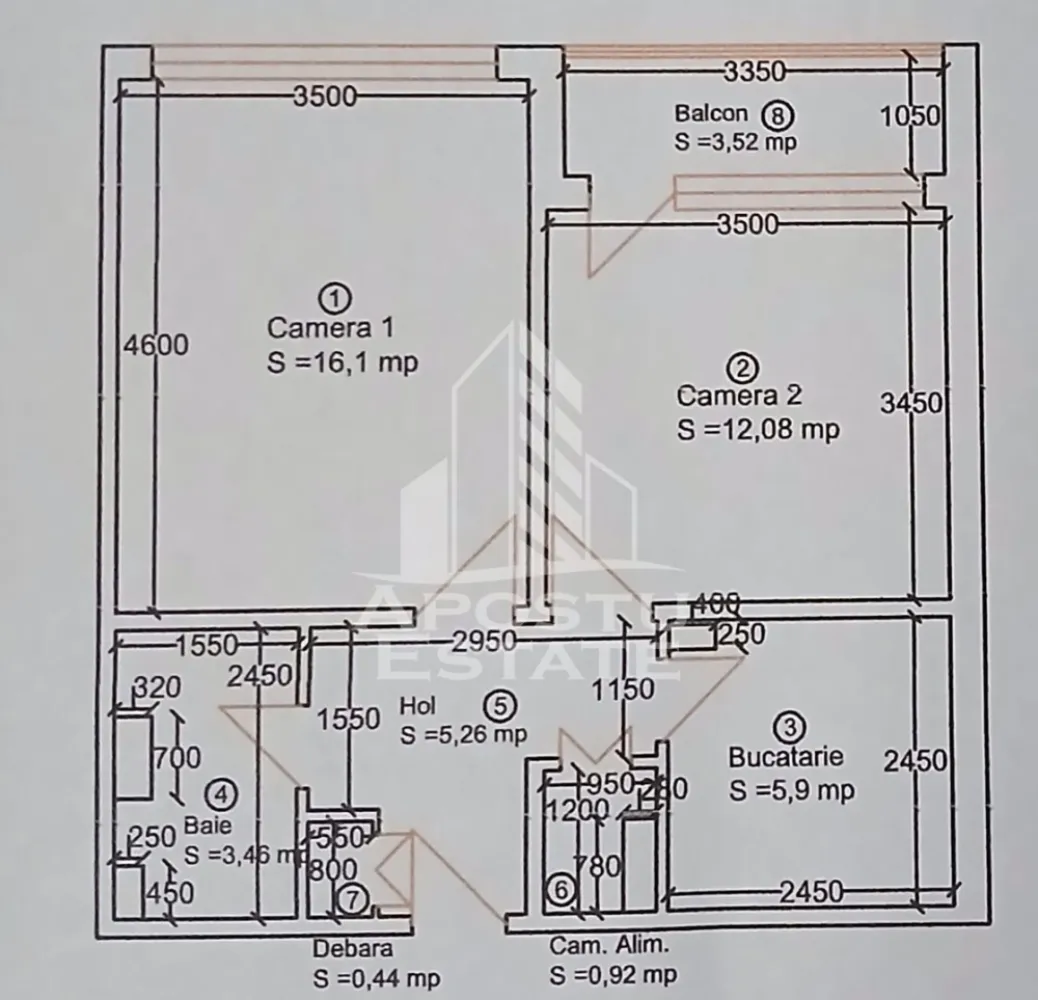 Apartament cu 2 camere, decomandat, renovat, zona Dambovita