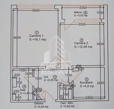Apartament cu 2 camere, decomandat, renovat, zona Dambovita