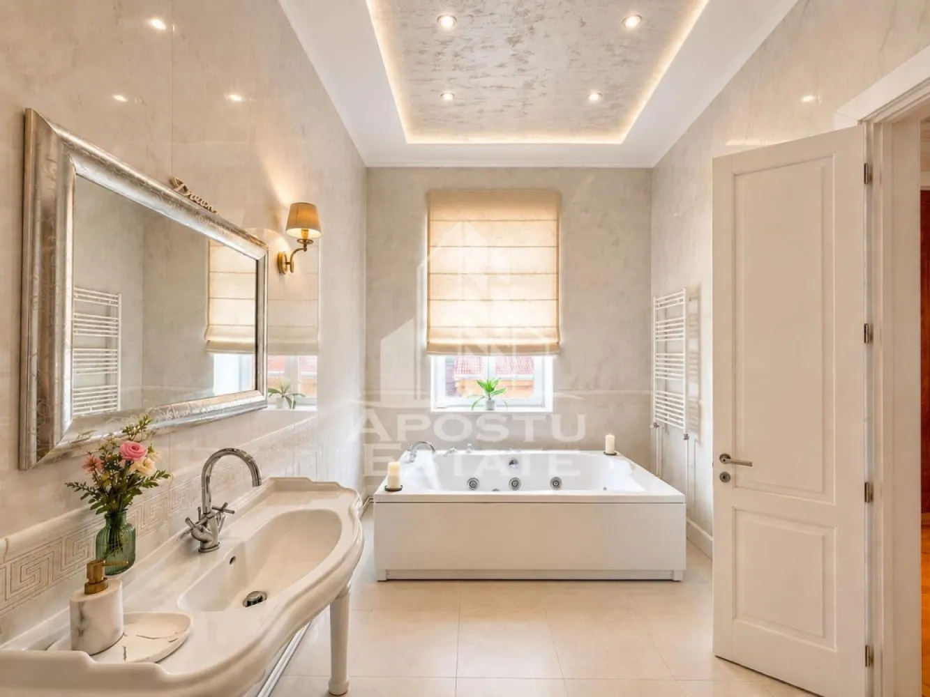 Apartament 3 camere LUX de inchiriat Băile Neptun Timisoara - APOSTU ESTATE va propune spre închiriere un apartament premium cu 3 camere, situat intr-o cladire istorica din zona Baile Neptun, una dintre cele mai apreciate zone rezidentiale din Timisoara.

Apartamentul dispune de o suprafata utila generoasa de 130 mp, compartimentare decomandata si finisaje ultrafinisate, fiind alegerea ideala pentru cei care isi doresc confort, eleganta si acces rapid catre principalele puncte de interes ale orasului.

Imobilul este amplasat intr-o cladire istorica cu personalitate, construita in anul 1890, cu regim de inaltime P+2, intr-o zona linistita si exclusivista. Proprietatea beneficiaza de 3 camere spatioase, 2 bai, bucatarie separata si un ambient rafinat, perfect pentru locuire sau investitie. Apartamentul detine o debara si boxa perfecte pentru depozitare

Avantaje zona:
 • acces rapid catre centrul orasului
 • proximitate fata de Complexul Studentesc si Universitatea Politehnica
 • numeroase restaurante, cafenele si magazine in apropiere
 • acces facil la mijloace de transport in comun
 • parcuri si zone verzi pentru relaxare
 • zona linistita, cu arhitectura deosebita
 • acces rapid catre principalele bulevarde ale orasului

Confortul este completat de toate utilitatile necesare: gaz, curent, apa, canalizare, internet si CATV.