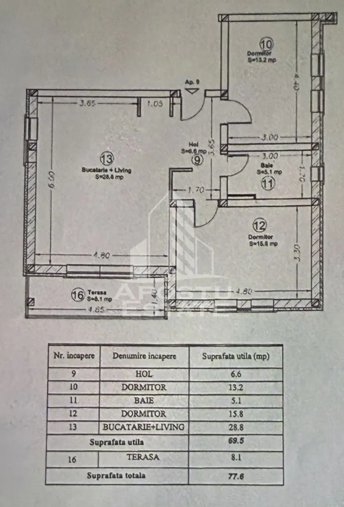 Apartament cu 3 camere mobilat, 70 mp utili, in Giroc la etajul 2.
