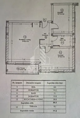 Apartament cu 3 camere mobilat, 70 mp utili, in Giroc la etajul 2.