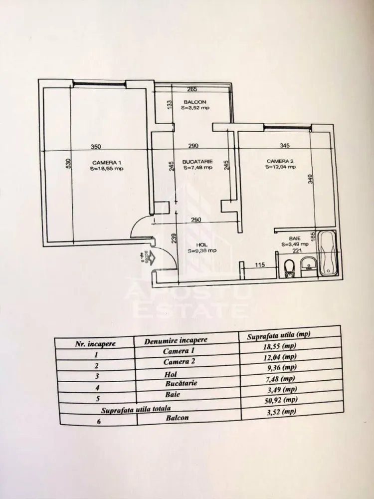 Apartment cu 2 camere, de vanzare, zona Soarelui, Timisoara - Agentia imobiliara APOSTU ESTATE va ofera spre vanzare un apartament 2 camere,decomandat, localizat in judetul Timis, Timisoara, zona Soarelui.

Apartamentul are o suprafata de 51mp utili + balcon si este situat la etajul 2 al unui bloc cu 4 etaje.

- Hol de acces

- Bucatarie

-Living

-Dormitor

- Baie

-Balcon

Confortul termic este asigurat prin intermediul termoficarii, dar se poate monta centrala proprie.

Zona cu numeroase facilitati si puncte de interes precum: acces rapid si usor la mijloacele de transport in comun, si alte supermarket-uri in apropiere, farmacii, institutii de invatamant, restaurante, baruri, cafenele si multe altele.

Agentia imobiliara Apostu Estate va ofera consultanta bancara gratuita prin intermediul colaboratorilor nostri pentru alegerea celui mai potrivit tip de credit, astfel incat tu sa devi noul proprietar al acestui apartament.

Va asteptam cu drag la o vizionare!
CP3085747