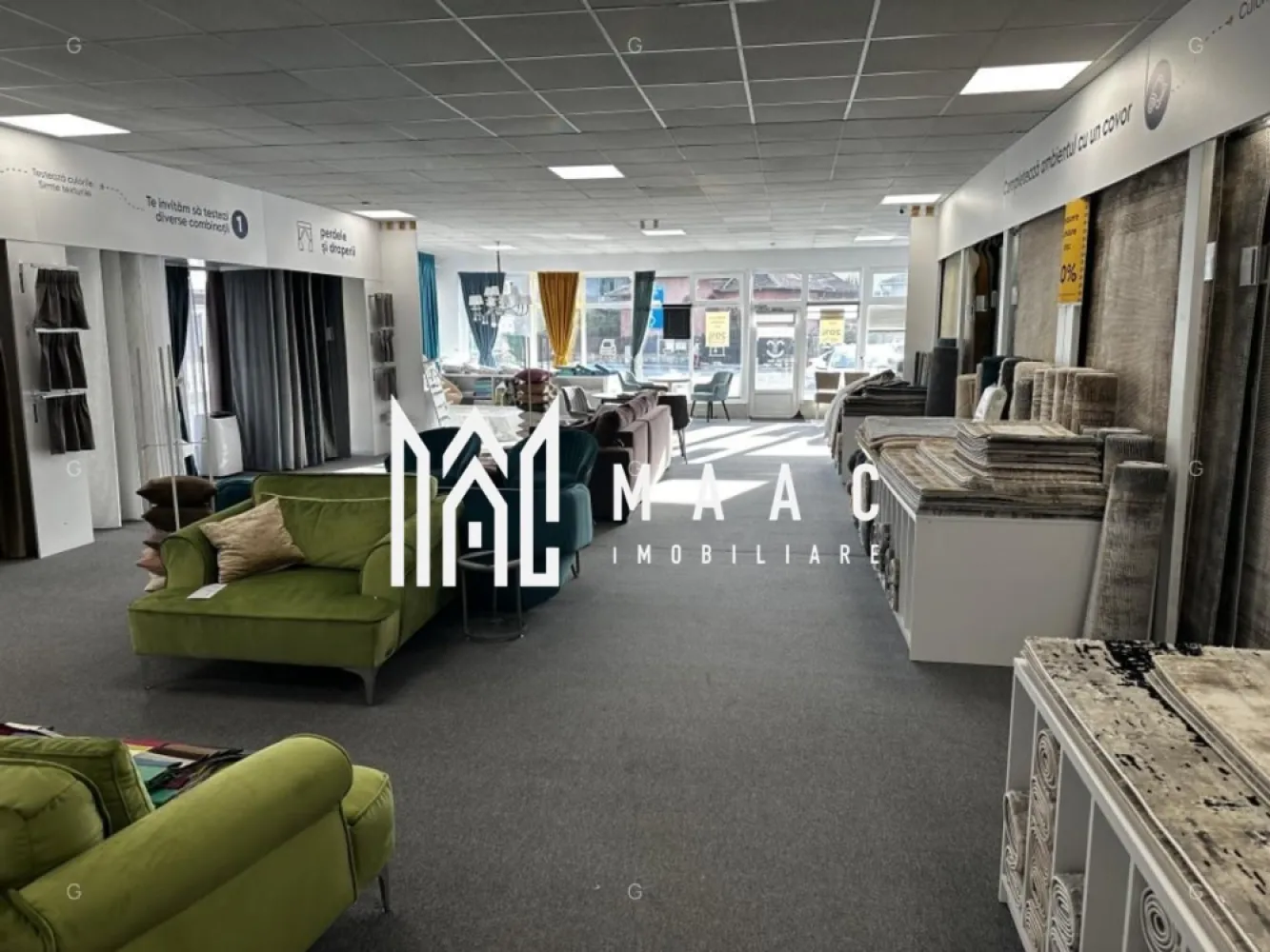 Spațiu comercial I Showroom I 300 mp I Parcare I Alba Iulia - MAAC Imobiliare prezintă spre închiriere un spațiu comercial amplasat strategic în vecinătatea benzinăriei MOL Șos. Alba Iulia, ideal pentru afaceri care prioritizează vizibilitatea, accesul facil și fluxul constant de clienți. Poziționarea pe o arteră cu trafic auto și pietonal intens îl transformă într-o oportunitate rară în zona centrală a Sibiului. Caracteristici esențiale - Tip spațiu: open-space, ușor de configurat în funcție de specificul activității - Acces: intrare directă din stradă + acces separat pentru marfă în partea din spate - Vitrină: panoramică, aprox. 30 m, ideală pentru expunere comercială - Terasă frontală: aprox. 30 mp, potrivită pentru parcare clienți sau zonă de prezentare - Înălțime interioară: 3 m (tavan casetat) / până la 6 m la acoperiș - Stare: modernizat, pregătit pentru utilizare imediată Dotări și utilități - Aer condiționat - Încălzire prin centrală / sistem existent - Toate utilitățile: apă, canalizare, curent, gaze, internet - Certificat energetic: Clasa C Potențial de utilizare - Showroom mobilier, design interior, echipamente - Retail premium, concept store, magazin flagship - Servicii medicale / stomatologice, clinici, birouri de servicii - Punct de vânzare cu logistică ușoară datorită accesului pentru marfă - Contract de închiriere pe termen lung, garanție în echivalentul unei chirii lunare. Pentru detalii și programarea unei vizionări, contactați MAAC Imobiliare specificând ID CP2885824. }}
