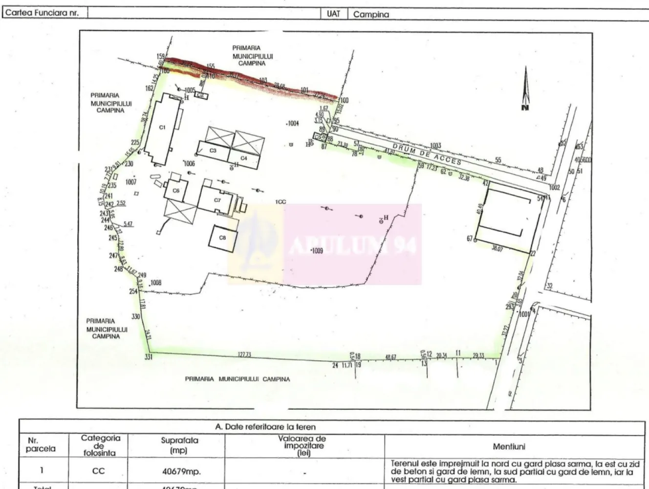 Teren intravila 40.679 mp in Campina, dezvoltare imobiliara
