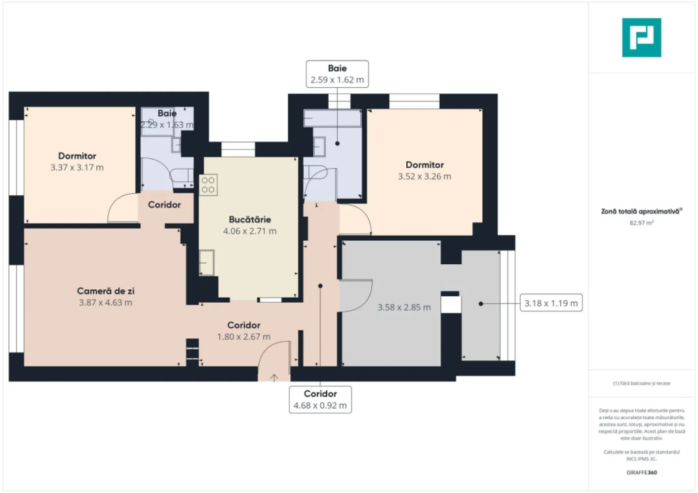 Apartament panoramic cu 4 camere zona 300