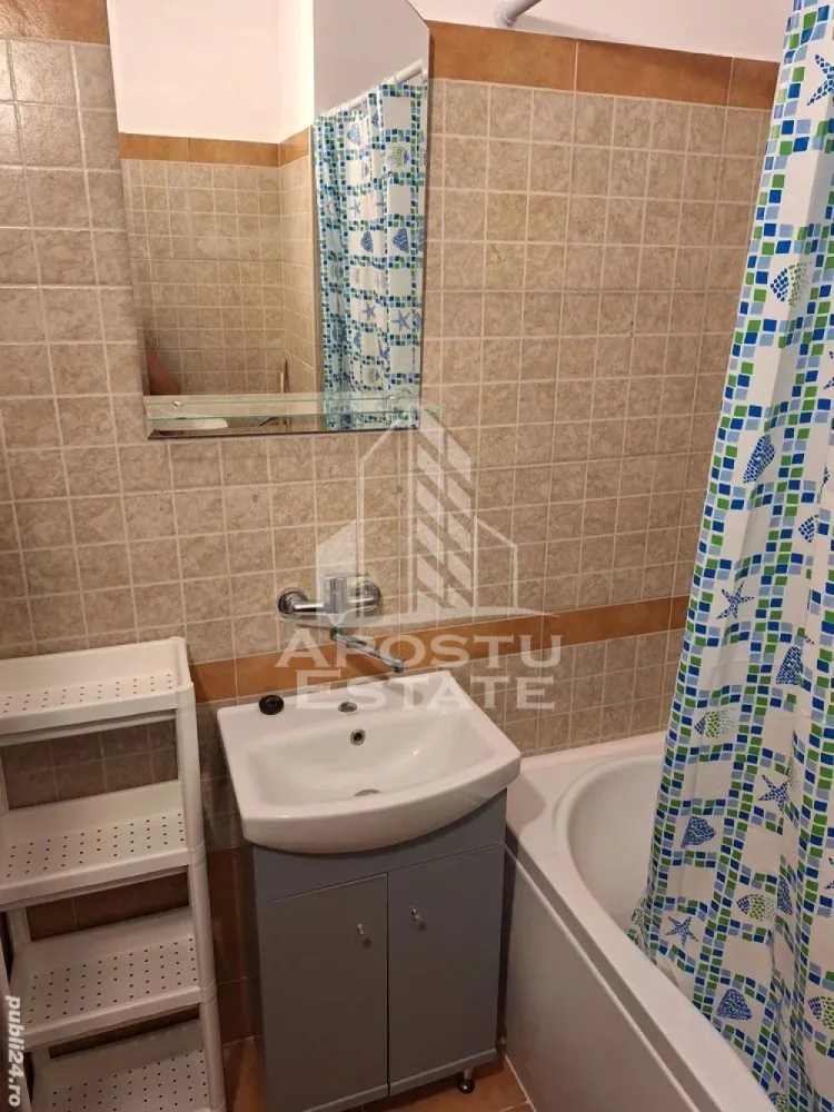 Apartament cu 1 camera , de inchiriat , Zona Lipovei , Timisoara - Agentia imobiliara APOSTU ESTATE va propune spre inchiriere un apartament cu 1 camera ,spatios si luminos, situat in zona Lipovei , o zona linistita si bine pozitionata din Timisoara, potrivit pentru cupluri,familii, sau studenti care isi doresc o locuinta unde sa se simta confortabil si cu acces facil catre scoli, statii de autobuz, supermarketuri , magazine de zona, parcuri.

Suprafata utila: 31 mp
Compartimentare eficienta:
-Hol de acces generos
-Bucatarie complet mobilata si utilata, cu loc de luat masa
-Dormitor mobilat si utilat
-Baie prevazuta cu cada

Confort si facilitati:
-Incalzirea apartamentului: centrala proprie 
-Apartamentul este complet mobilat si utilat
-Se accepta animale de companie de talie mica de catre proprietar

Localizare:
-Timis,Timisoara, zona Lipovei – acces facil spre magazine, supermarketul Lidl, scoli, parcuri si mijloace de transport in comun.

Ideal pentru:
-Cupluri
-Studenti

Pret chirie lunara: 330 euro - usor negociabil 
Programeaza o vizionare pentru a-ti putea imagina viitorul aici!
ID intern: CP3125226