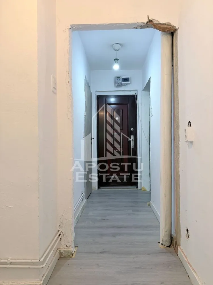 Apartament cu o camera parter Blascovici - APOSTU ESTATE va propune spre vanzare un apartament cu o camera, decomandat, situat la parter in Blascovici.

Amplasat intr-o zona cu mult spatiu verde si aer curat, este in acelasi timp aproape de toate punctele de interes: Profi City , magazin alimentar, parc, Grup scolar Spiru Haret, Facultatea de Teologie, Liceul Tehnologic al Industriei Alimentare, Centrul Orasului Timisoara la o distanta de 10 min, mijloace de transport in comun.

Compartimentare:
- hol de acces;
-baie;
-bucatarie cu geam;
-camera.

Necesita finalizarea renovarii. 

Alte detalii:
- tamplarie PVC cu geam termopan;
- usa intrare din metal;
- usi interior schimbate;
- parchet laminat.

Va asteptam cu drag la o vizionare!