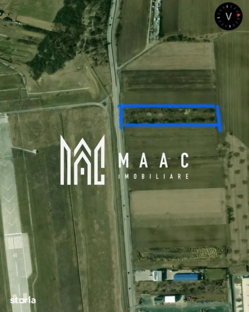 Teren Intravilan | 6400 mp | zona aeroport CP3117121 - Se ofera spre vanzare teren cu suprafata de 6.400 mp, situat intr-o zona foarte buna, in apropierea Aeroportului Sibiu, cu acces direct din DN7 si vizibilitate excelenta la drum intens circulat.

Caracteristici:

- Suprafata teren: 6.400 mp

- Deschidere la drum: 27,7 m

- Acces direct din DN7

- Zona cu trafic intens, ideala pentru expunere

- Potrivit pentru panouri publicitare, activitati comerciale, hale, depozite sau investitie

- Acces facil catre oras si centura

Terenul beneficiaza de o pozitionare foarte buna pentru amplasare de reclame sau dezvoltare comerciala datorita expunerii excelente la trafic.

Contactează-ne pentru mai multe detalii sau pentru a programa o vizionare, menționează CP3117121