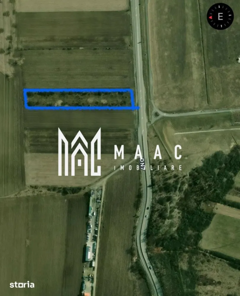 Teren Intravilan | 6400 mp | zona aeroport CP3117121 - Se ofera spre vanzare teren cu suprafata de 6.400 mp, situat intr-o zona foarte buna, in apropierea Aeroportului Sibiu, cu acces direct din DN7 si vizibilitate excelenta la drum intens circulat.

Caracteristici:

- Suprafata teren: 6.400 mp

- Deschidere la drum: 27,7 m

- Acces direct din DN7

- Zona cu trafic intens, ideala pentru expunere

- Potrivit pentru panouri publicitare, activitati comerciale, hale, depozite sau investitie

- Acces facil catre oras si centura

Terenul beneficiaza de o pozitionare foarte buna pentru amplasare de reclame sau dezvoltare comerciala datorita expunerii excelente la trafic.

Contactează-ne pentru mai multe detalii sau pentru a programa o vizionare, menționează CP3117121