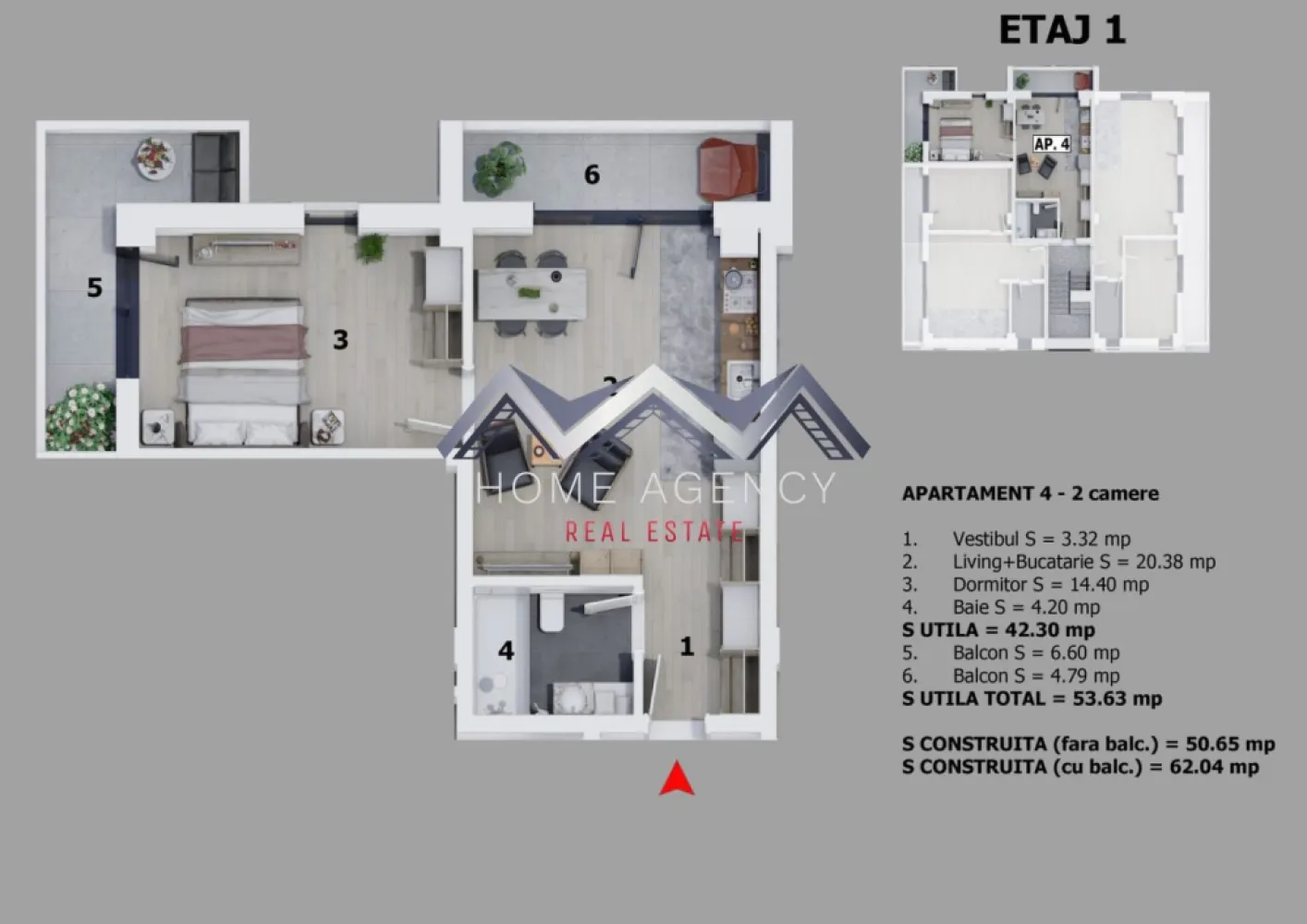 Apartament 2 camere | mobilat, utilat, parcare