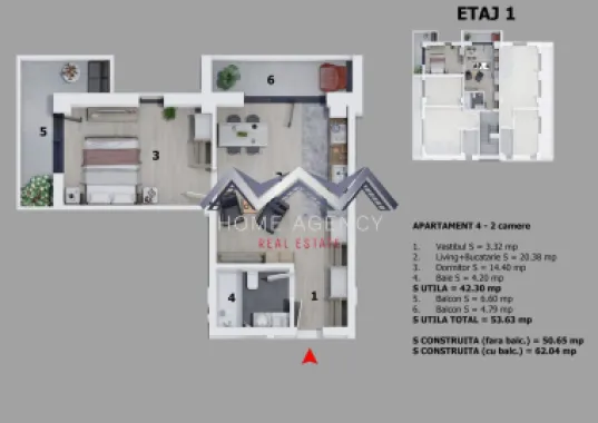 Apartament 2 camere | mobilat, utilat, parcare