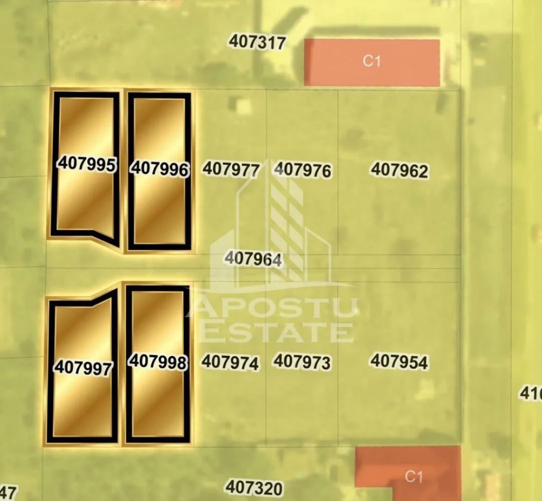4 parcele teren 593 mp – 16.000 € fiecare la Voiteg - APOSTU ESTATE vă propune spre vânzare parcele de teren intravilan de 593,0 mp fiecare, dintr-un lot total de 4 parcele disponibile, la prețul de 16.000 € per parcelă.

Terenul este ideal pentru construirea unei locuințe individuale sau pentru o investiție accesibilă. Disponibilitatea a 4 parcele identice face posibilă achiziția unei singure parcele sau a mai multor parcele alăturate, pentru un proiect mai mare.

Avantaje:

suprafață per parcelă: 593,0 mp;

4 parcele disponibile la vânzare;

preț atractiv: 16.000 € per parcelă;

teren intravilan, gata de construcție;

ideal pentru casă individuală;

oportunitate excelentă de investiție la un preț accesibil;

posibilitatea achiziției mai multor parcele alăturate.

APOSTU ESTATE vă oferă consultanță gratuită și sprijin pe tot parcursul procesului de achiziție.
Vă invităm cu drag la o vizionare!