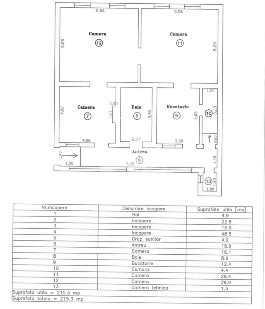 SAD cu 3 camere + spatiu comercial la demisol,