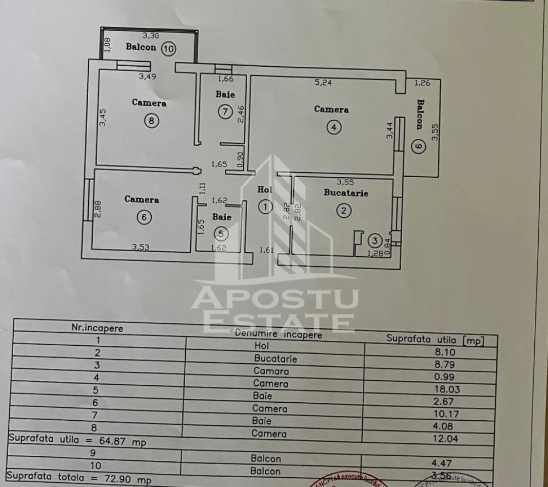 Apartament 3 camere de vanzare, zona Aradului, Timisoara