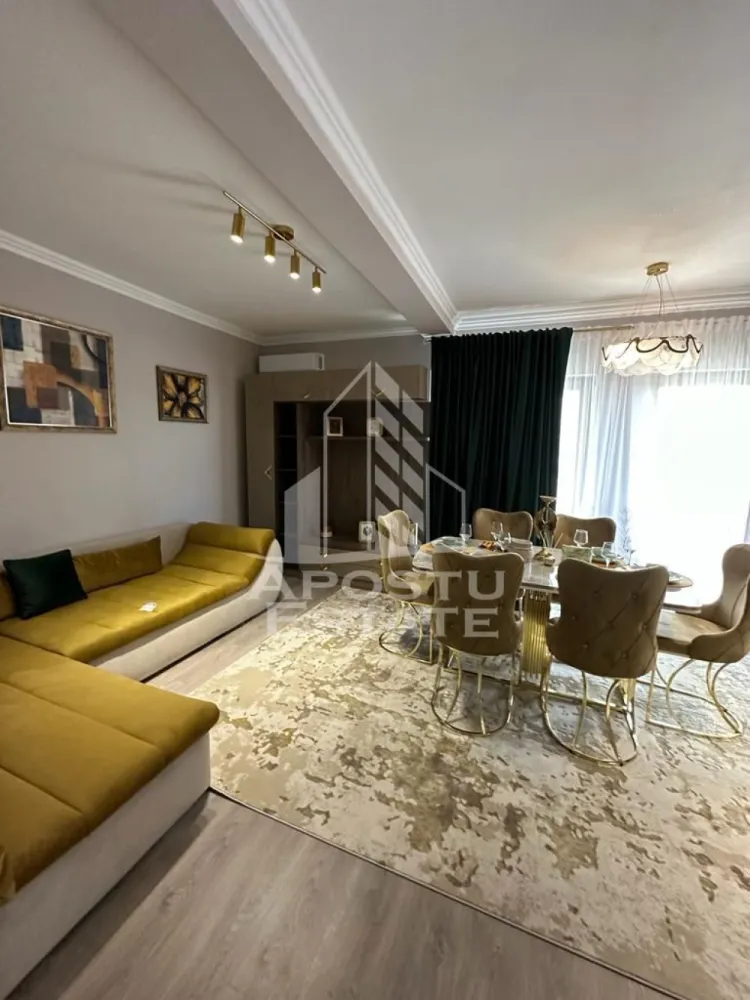 Apartament de lux cu 2 camere si dressing,Dumbravita - Apostu Estate va propune spre inchiriere un apartament de lux,nou,cu 2 camere in Dumbravita,zona Ikea.
Apartamentul este disponibil la etajul 1,cu o suprafata utila de 58 mp plus terasa.

Compartimentare:

-hol
-living cu bucatarie open space
-dormitor
-dressing
-baie 
-balcon deschis

Confortul termic se realizeaza prin intermediul centralei si al climei,incalzirea este in pardoseala.

Complet mobilat si utilat.

Un loc de parcare inclus.

Disponibil imediat!

Va asteptam cu drag la o vizionare!