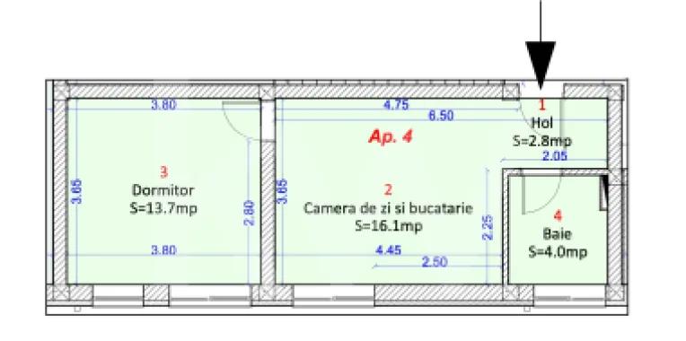Apartament tip Studio-36,6 mp, bloc modern. Șelimbăr, lângă Shopping City Sibiu
