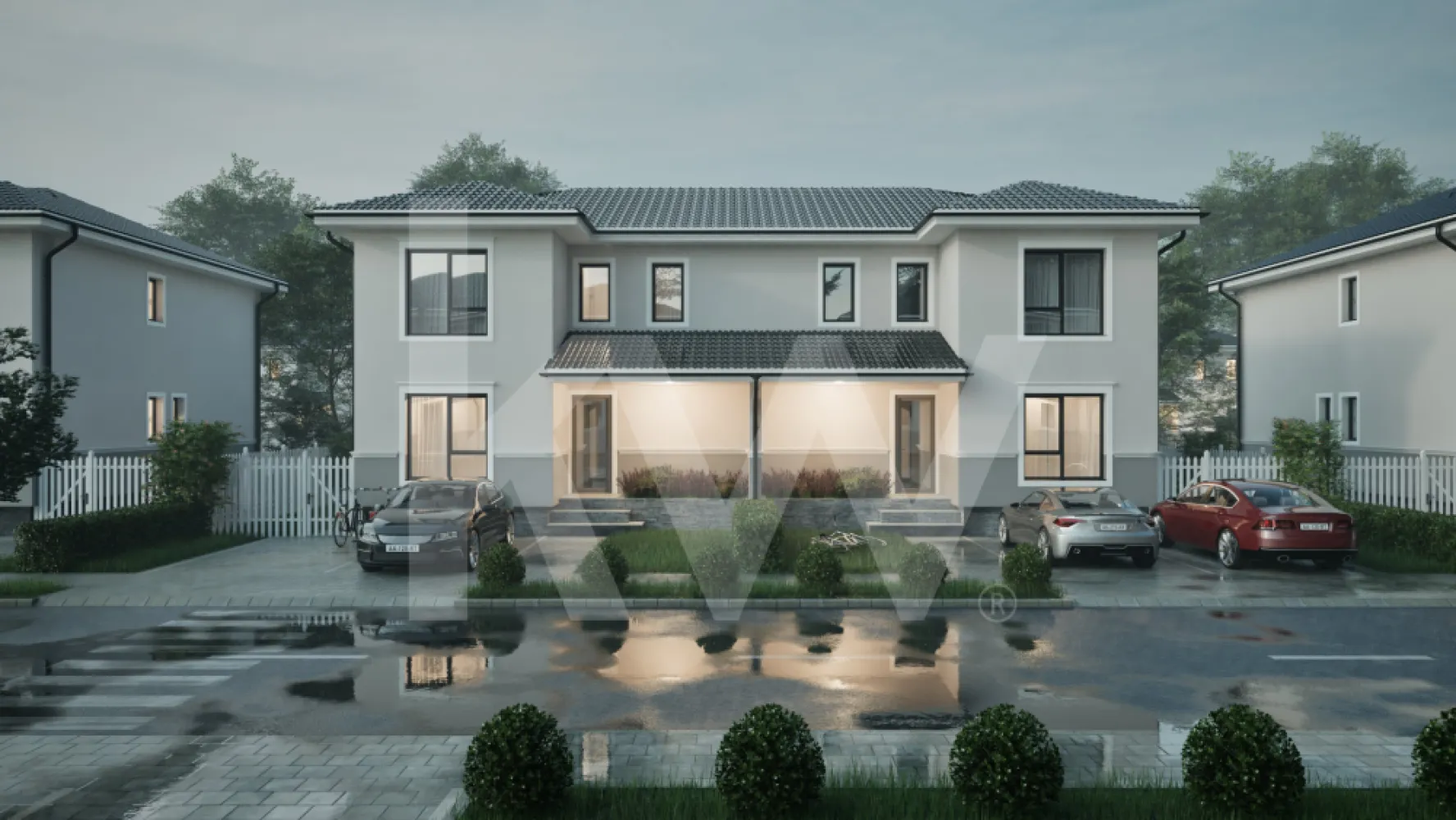 Casa duplex 5 camere in cartier nou Șură Mica - Aici viața de familie capătă o nouă dimensiune. Duplexul Tip 1, cu 116 mp utili, îți aduce acea casa nouă pe care o căuți aproape de oraș, dar departe de agitația urbană. Gândit pentru familii, acest duplex îți oferă intimitate, liniște și posibilitatea de a fi parte dintr-o comunitate tânără și dinamică.

Livingul spațios, cu ieșire directă pe terasa acoperită, devine locul preferat pentru momentele petrecute împreună. Bucătăria separată, cele trei dormitoare luminoase și două băi completează un spațiu caracterizat prin funcționalitate și stil.

Încălzirea în pardoseală îți aduce confortul la fiecare pas, iar cele două locuri de parcare amplasate în fața casei adaugă un plus de siguranță. Situat într-un ansamblu rezidențial , la doar câteva minute de Sibiu, acest duplex de vânzare poate deveni acasă pentru tine.Mai mult decât un ansamblu rezidențial. Este locul unde visul unui cartier cum toate ar trebui să fie devine realitate.
Imaginează-ți diminețile liniștite, razele soarelui filtrate prin fereastra casei tale, aerul curat și natura care te întâmpină chiar la ușă.

Situat în Șura Mică, la doar 10 minute de Sibiu, complexul  se întinde pe o suprafață de 4,65 hectare.
Cele 100 de case noi de vânzare Sibiu (single și duplex) sunt proiectate pentru a oferi un mediu de viață sigur și confortabil.
Aici, casele nu sunt doar construcții, ci spații de liniște și bucurie.
Fie că alegi o casă single elegantă sau un duplex modern, aici vei găsi acel sentiment unic de apartenență.

Te bucuri de spații generoase, grădină proprie și terasă acoperită, perfecte pentru serile de vară, loc de joacă sigur pentru aventurile celor mici.
Locuințele vor fi livrate astfel: exterior la cheie și interior la gri avansat, oferindu-ți flexibilitate în amenajare.
Fiecare locuință va beneficia de 2 locuri de parcare în fața casei.