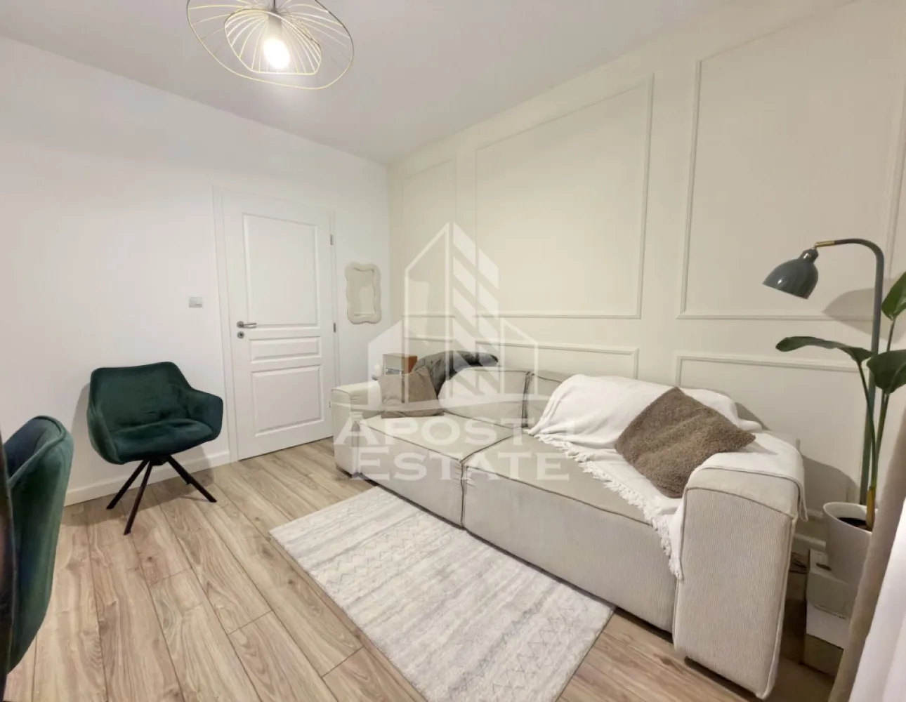 Apartament cu 3 camere si 2 terase complet mobilat la etajul 1in Giroc