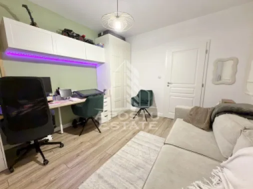 Apartament cu 3 camere si 2 terase complet mobilat la etajul 1in Giroc