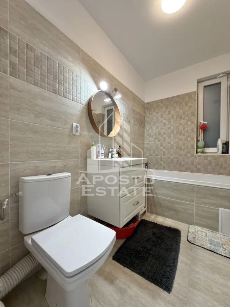 Apartament cu 3 camere si 2 terase complet mobilat la etajul 1in Giroc
