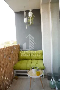 Apartament cu 3 camere si 2 terase complet mobilat la etajul 1in Giroc