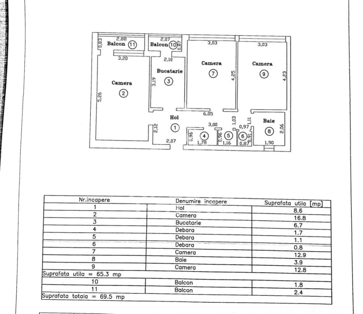 Apartament cu 3 camere, de vanzare, zona Sagului, Timisoara