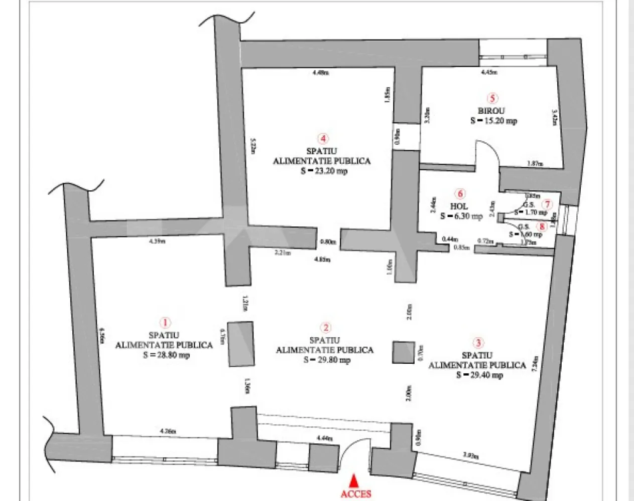 Spatiu comercial stradal 136mp Central Istoric Sibiu preluare chirias - Spatiu Comercial Stradal de Vanzare – Centrul Istoric, Sibiu

Spatiile comerciale din Centrul Istoric apar rar pe piata. Acesta este unul dintre ele – cu pozitie centrala, front stradal de 12 m si suprafata generoasa de 136 mp, recent renovat si pregatit pentru o noua destinatie.
Detalii principale:
Suprafata utila: 136 mp (suprafata construita: 150 mp).
Compartimentare: 6 incaperi + 2 bai, partial compartimentat, adaptabil in functie de activitate.
Front stradal 12 m si vitrina 10 m – expunere excelenta intr-o zona cu trafic intens.
An constructie: 1953 | An renovare: 2024 – cladire solida pe structura de caramida, modernizata complet.
Regim de inaltime: S + P + 1 + M – potential extins si functionalitate variata.
Dotari: curent trifazic, centrala proprie, aer conditionat, fibra optica, ferestre PVC/termopan, finisaje moderne.
Avantaje:
Pozitie premium in Centrul Istoric Sibiu, zona de maxim interes turistic si comercial.
Cladire cu prestanta istorica, dar renovata complet pentru cerintele actuale.
Flexibilitate maxima – pretabil pentru clinica, birouri, showroom, magazin, sediu reprezentativ sau alimentatie publica.
Vizibilitate ridicata si acces direct din strada.
Spatiile comerciale din centrul Sibiului sunt rare. Cele renovate complet, cu expunere si suprafata mare, sunt si mai putine. Acesta este momentul sa preiei un spatiu care poate deveni baza unei afaceri solide, intr-o locatie unde cererea este constanta.

Contacteaza-ne acum pentru detalii si vizionare.