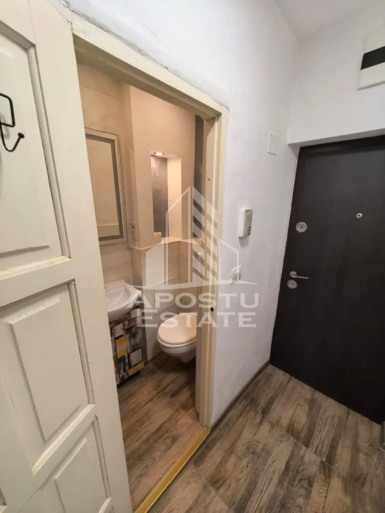 Garsoniera, aer aconditionat, zona Complex - APOSTU ESTATE va ofera spre inchiriere o garsoniera, decomandat cu 1 camera, situat la parter/2, cu aer aconditionat, complet renovat, in zona Complex.

Acest apartament dispune de o suprafata de 25 mp si este compartimentat astfel:

- Hol de acces 
- Bucatarie complet mobilata fara usa
- Sufragerie spatioasa si luminoasa, mobilata cu canapea extensibila
- Baie cu cabina de dus 

Dotari:
- Confortul termic este asigurat prin termoficare cu calorifere
- Aer aconditionat
- Masina de rufe
- TV
- Wireless

Apartamentul poate fi ocupat imediat.

Va invitam cu drag la vizionare!
ID intern: CP2330691
