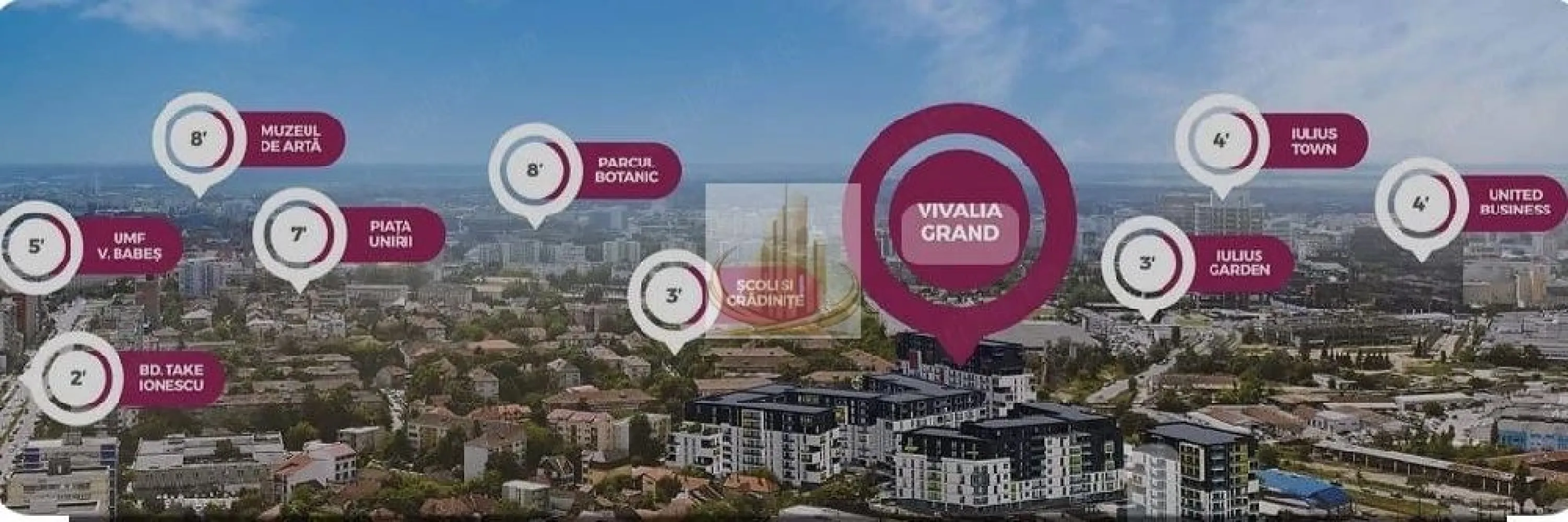 Apartament, zona centrala, 3 cam, 2 bai, parter, Complex Vivalia - Grand Mobilis Imobiliare vă propune spre vânzare un apartament premium cu terasă generoasă, situat la parter, în complexul rezidențial Vivalia, în zona Take Ionescu, lângă ISHO.

Locuința este compartimentată eficient și beneficiază de:

2 dormitoare decomandate;
2 băi;
living spațios cu bucătărie open-space;
terasă generoasă;
doar 2 apartamente pe nivel, pentru un plus de confort și intimitate.

Apartamentul se vinde complet mobilat și utilat, cu finisaje și mobilier de calitate superioară.

Parcare:

2 locuri de parcare subterane, fiecare cu CF individual;
Pretul cu un loc de parcare: 212.000 €;
posibilitatea achiziționării celui de-al doilea loc de parcare, preț negociabil.

Localizare excelentă:
Situat într-un ansamblu rezidențial modern, la câteva minute de centrul orașului și de Iulius Town, cu acces facil la creșe, grădinițe, școli, magazine și mijloace de transport.

Pentru informații suplimentare și programarea unei vizionări, vă stăm cu plăcere la dispoziție.

ID INTERN CP3156461