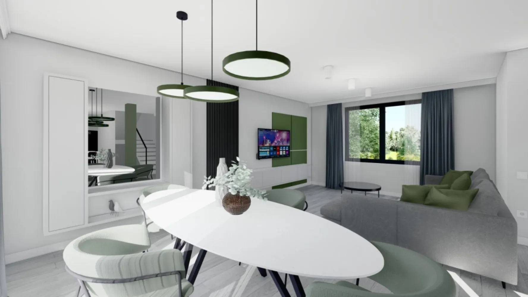 Casă nouă semifinisată cu living open space și 3 dormitoare