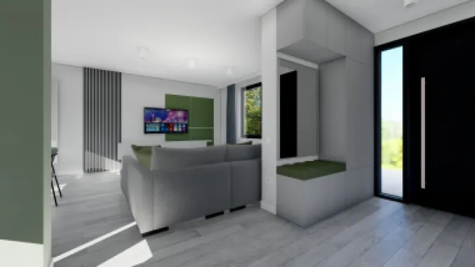 Casă nouă semifinisată cu living open space și 3 dormitoare