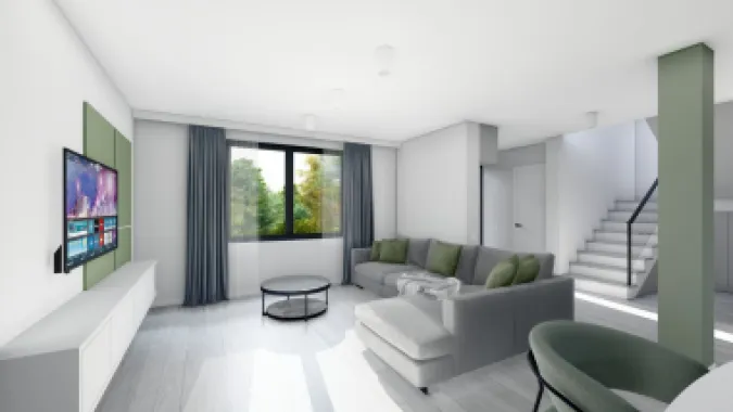 Casă nouă semifinisată cu living open space și 3 dormitoare