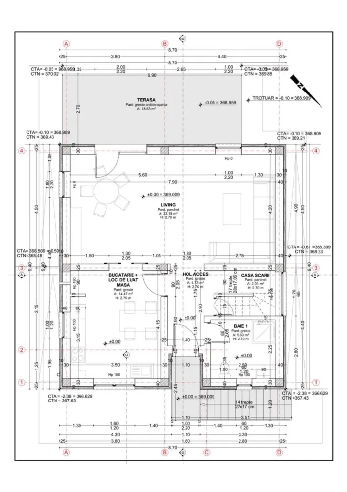 Casa 4 camere,2 bai,136 mp, 550 mp teren zona Corunca