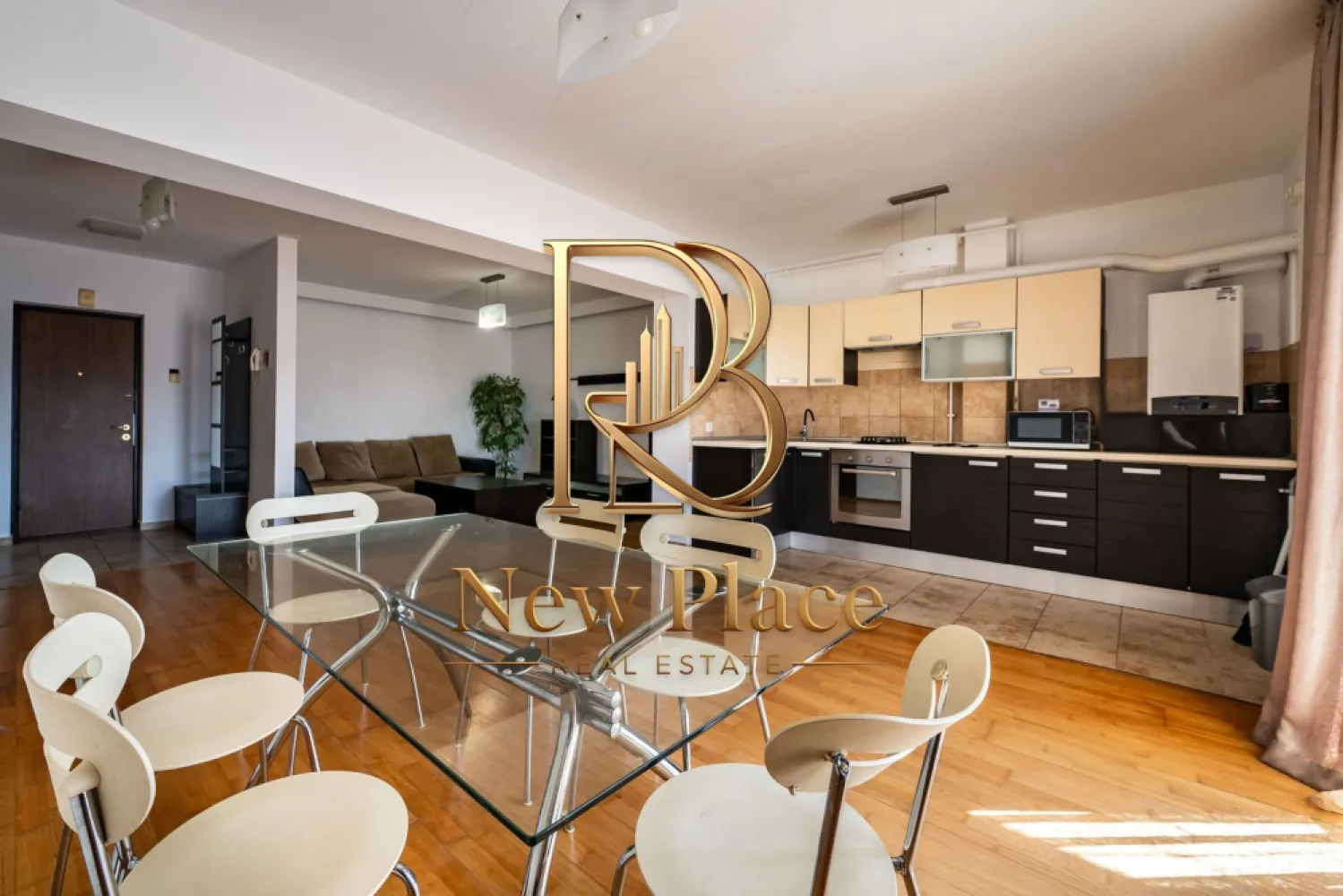 High Residence Iancu Nicolae | View liber | Parcare supraterana | Terasa 12 mp - New Place Real Estate Company va propune spre vanzare un apartament situat intr-un complex rezidential din zona exclusivista Erou Iancu Nicolae, vis a vis de Mark Twain International School.

Apartamentul este situat la etajul 5 si are o suprafata utila totala de 103,67 mp, fiind compus din living cu bucatarie open space de 37,80 mp, 2 dormitoare cu suprafete de 17.04 mp respectiv 13.33 mp, 2 bai cu suprafete de 4,76 mp respectiv 3.76 mp, 2 zone de depozitare cu suprafete de 3.23 mp respectiv 2.48 mp, hol cu suprafata de 9.34 mp, balcon cu suprafata de 11.57 mp si o logie de 0.36 mp. Apartamentul este mobilat exact ca in poze.

Apartamentul dispune de un loc de parcare situat la suprateranul imobilului.

Ansamblul este situat in apropiere de Baneasa Shopping City, Jolie Ville, American School, British School, Lycee Francais, Mark Twain!.

Pentru mai multe detalii, nu ezitati sa ne contactati.

Aceasta oferta apartine New Place Real Estate Company.