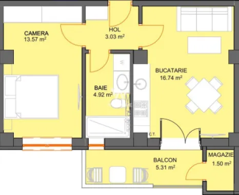 Apartament cu 2 camere si avans doar 5% - zona Doamna Stanca - Sibiu