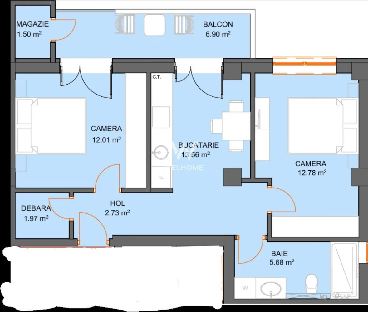 Apartament cu 2 camere si avans doar 5% - zona Doamna Stanca - Sibiu - Proiect nou in faza de constructie
Primele preturi listate
Dezvoltator cu o experienta de 15 ani pe piata
Loc de parcare suprateran (optional subteran) si spatiu depozitare pentru fiecare apartament inclus in pret
Termen receptie: 2028
Locatie: Zona Shopping City Sibiu

Apartament 2 camere cu predare La Alb (optional La Cheie).
Compartimentare: hol, dormitor, living cu bucatarie, baie cu geam, balcon, spatiu pentru depozitare

Alte puncte forte:
*Bloc modern D+P+6
*Incalzire in pardoseala
*Lift pentru 6 persoane
*Parcari pentru vizitatori
*Zona comerciala si de interes
*Spatiu amenajat pentru biciclete
*Vedere panoramica

Pret: 
*pentru etaj: parter - et.3, 100 500 Euro TVA Inclus predare la stadiu interior La Alb. 
*pentru etaj: 4 - 6, 100 800 Euro TVA Inclus predare la stadiu interior La Alb. 
Optional pentru finisaje de interior +3000euro.